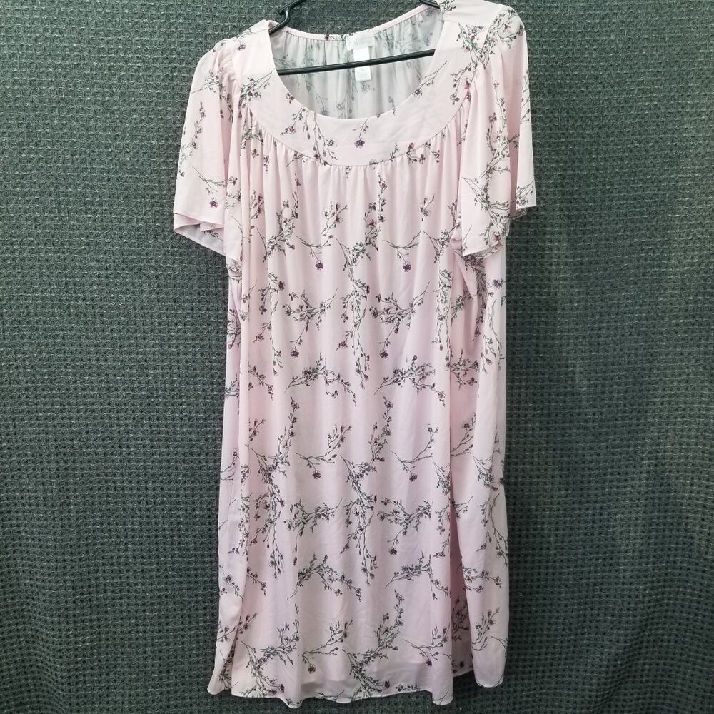 Adonna Vintage Sleepwear Floral Gown Pink Cottage core Women's XL